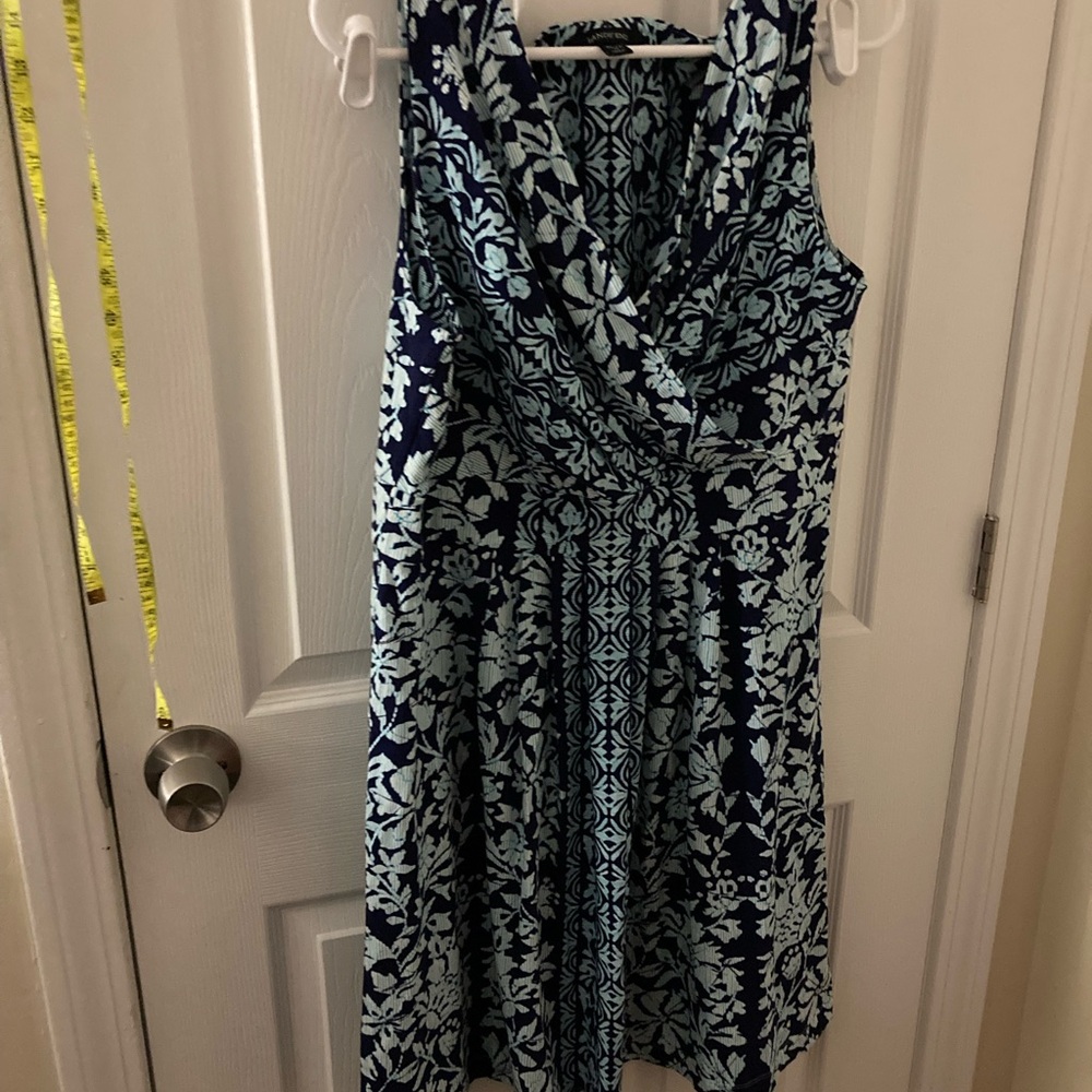 Lands' End Blue Patterned dress